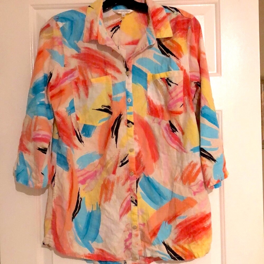 Northern Reflections - 
Colorful Abstract Button-Up Shirt